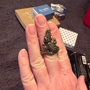 Gold Lizard Statement Ring